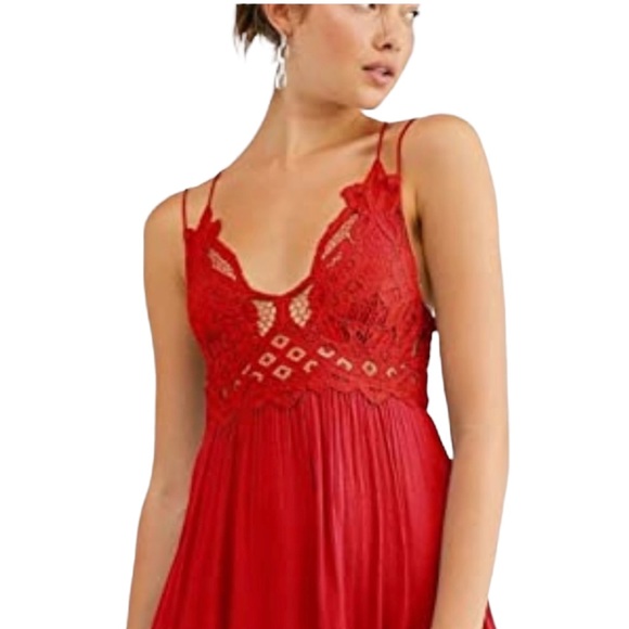 Free People Red Adella Maxi Dress New Size Small - Picture 4 of 6